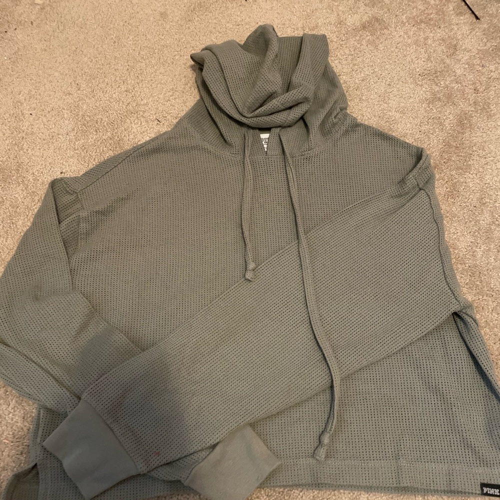 VS PINK green crop hoodie